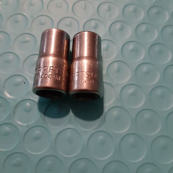 Vintage Lot 2 Craftsman 9/32" 6 and 12 Point 1/4" Drive Shallow Sockets Tools - Picture 1 of 4